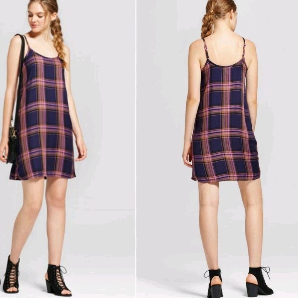 Mossimo Plaid Slip Dress Women's Sz S Spaghetti Straps Vtg  Y2K